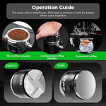 Load image into Gallery viewer, IKAPE Coffee Products, 51mm Coffee Distributor &amp; Hand Tamper, Adjustable Depth Espresso Distributor Fits All 51mm Espresso Portafilter, Compatible with Delonghi Bottomless Portafilter (Black)