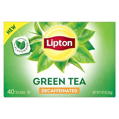 Lipton Decaf Green Tea Bags, Unsweetened Iced or Hot Tea Bags, 240 Total Tea Bags (40ct - Pack of 6)