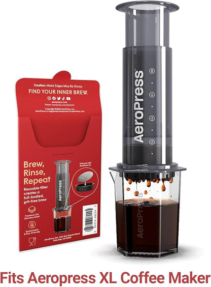 AeroPress XL Stainless Steel Reusable Filter, Metal Filter, Premium 316 Stainless Steel Filter for AeroPress XL Coffee Maker, Washable, Earth-Friendly, 1 Pack, 1 Filter