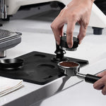 Load image into Gallery viewer, IKAPE 53MM Coffee Tamper Set Black 6 IN 1, Espresso Tamper, Distributor, Magnetic Dosing Funnel, Silicone Mat, Puck Screen, Cleaning Towel