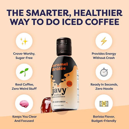 Coffee Concentrate - Limited Release Flavors - Cold Brew Coffee, Perfect for Hot or Iced Instant Coffees, Hot Drinks, Cold Brew Concentrate, 35 Servings - Caramel Brulee