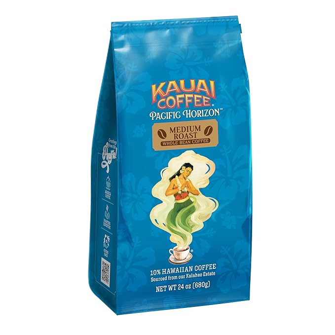 Kauai Coffee Koloa Estate Medium Roast - Whole Bean Coffee, 24 oz. Package (Pack of 2)