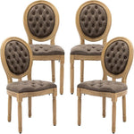 Load image into Gallery viewer, French Country Dining Chairs Set of 4, Vintage Wooden Dining Chairs with PU Leather Upholstered Tufted Seat,Solid Wood Legs&amp;Frame, Farmhouse Kitchen&amp;Living Room Chairs(Brown,4 Pcs)