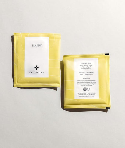 Art of Tea | Organic Happy Jasmine Green Tea | 50 Eco Friendly Pyramid Tea Bag Sachets