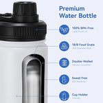 Load image into Gallery viewer, DOMICARE 16 oz Kids Water Bottle for School Stainless Steel Double Wall Vacuum Insulated Water Bottle with Straw lids &amp; Spout Lid, Leakproof BPA Free (White,8)