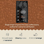 Load image into Gallery viewer, Peruvian Organic Cold Brew Coffee, Single Origin &amp; Gourmet Beans, Tasting Notes Of Caramel With A Touch of Cherry &amp; Orange, Medium Roast Coarse Ground Beans, 5 lb Coffee Bag