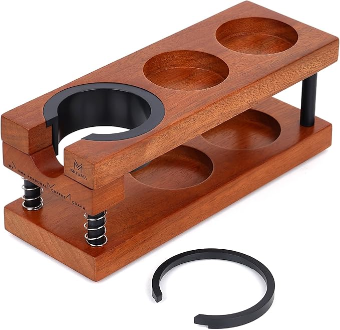 Espresso Tamping Station, Two-tier Organizer Station, Spring-loaded Portafilter Holder, Basket Filters & Funnel Stand, Fits 51/54/58MM Tamper, Distributor, Portafilter