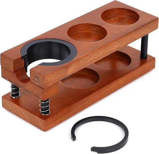 Espresso Tamping Station, Two-tier Organizer Station, Spring-loaded Portafilter Holder, Basket Filters & Funnel Stand, Fits 51/54/58MM Tamper, Distributor, Portafilter