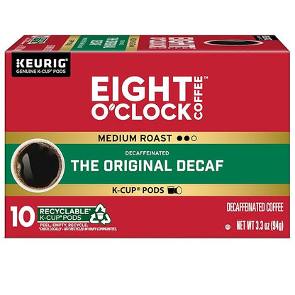 Eight O'Clock Coffee Original Decaf, Keurig Single Serve K-Cup Pods, 60 Count (6 packs of 10)