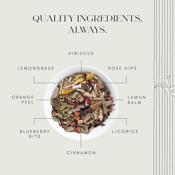 Luxmi Estates - Blueberry Herbal - Organic Blueberry Tea 100g (50 Cups) | Certified Organic Tea | Caffeine-Free