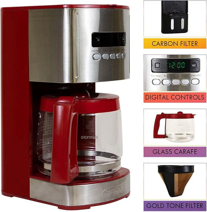 Kenmore 40707 12 Cup Programmable Coffee Maker in Red