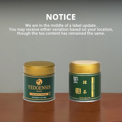 YEDOENSIS Premium Matcha - Organic Japanese Green Tea Matcha Powder, JAS Certified Organic Vegan Gluten-Free (40g)