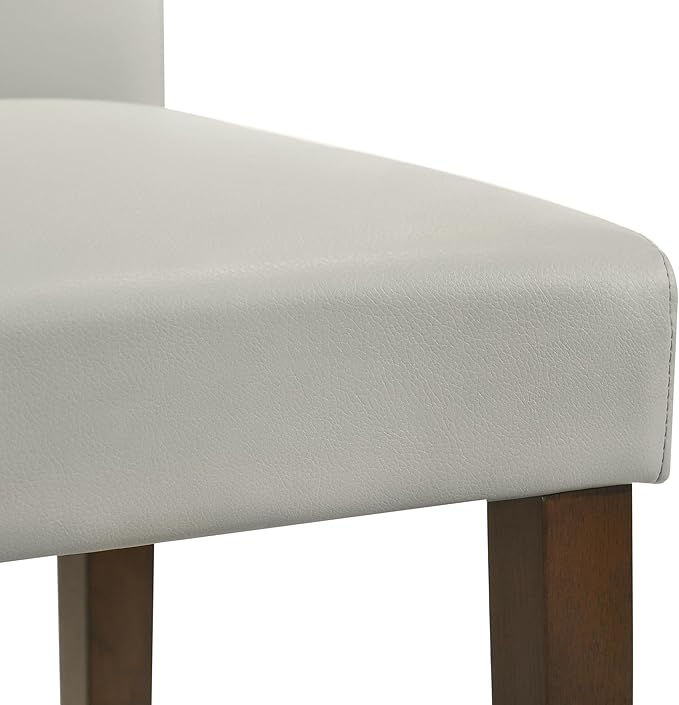 CHITA Counter Height Bar Stools Set of 2, 27" H Seat Height Upholstered Barstools, PU Leather in Creamy Grey