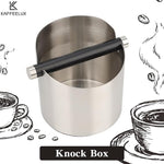 Load image into Gallery viewer, Italian Espresso Tapping Box, Stainless Steel Coffee Grinding Tapping Box, With Detachable Tapping Rod And Anti Slip Rubber Base (Silver)