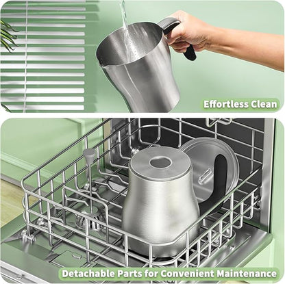 Maestri House Milk Frother, Variable Temp and Froth Thickness DualFro 600 Milk Frother Steamer, 21OZ Smart Touch Control Milk Warmer, Dishwasher Safe, Memory Function for Latte&Hot Chocolate (Black)