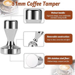 Load image into Gallery viewer, 51mm Tamper Espresso Accessories Kit, Coffee Espresso Tamper Set with Wdt Tool, Espresso Tamper Mat, Espresso Dosing Funnel, 51mm Espresso Puck Screen, Coffee Tamper Espresso Barista Tools