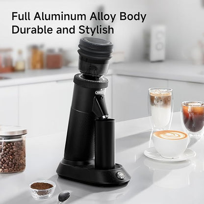 HIBREW G5 Single-Dose Espresso Grinder with Conical Burr, Magnetic Dosing Cup, Metal Housing, Dual-Speed Adjustment, 36-Step Micro Grind Settings - for Espresso Moka Pots & Drip Coffee (Graphite)