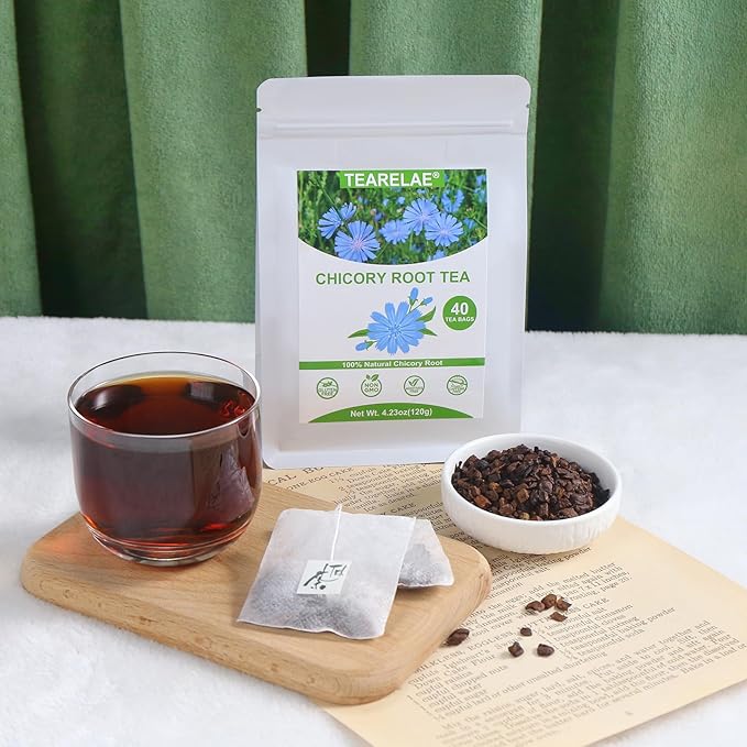 TEARELAE - Chicory Root Tea, 40 Count - Premium Chicory Tea - Natural Coffee Alternative - Caffeine-free - Non-GMO - Support Liver Health & Digestive