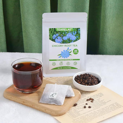 TEARELAE - Chicory Root Tea, 40 Count - Premium Chicory Tea - Natural Coffee Alternative - Caffeine-free - Non-GMO - Support Liver Health & Digestive