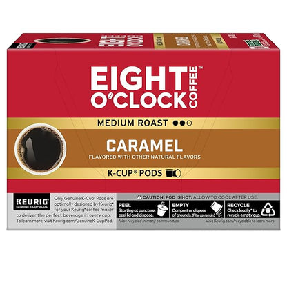 Eight O'Clock Coffee Caramel, Keurig Single-Serve K-Cup Pods, Flavored Coffee, 60 Count (6 Packs of 10)