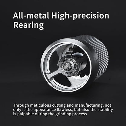 Manual Coffee Grinder by Suvykep — 6 Star Coffee Grinder Manual with 25g Capacity, CNC Stainless Steel Espresso Grinder with 55 Grind Settings — For Espresso, French Press, Pour Over (Silver)