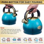 Load image into Gallery viewer, Whistling Tea Kettle Stove Top Teapot, Stainless Steel Teakettle (2.8 QUART, Blue)