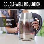 Load image into Gallery viewer, OVENTE Electric Kettle with Digital Temperature Control and Removable Tea Infuser, 1500W Water Heater, 1.7L Double-Wall Insulated Glass, Easy to Fill Lid, Keep Warm Function, and Auto Shut-Off, KD68S