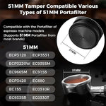 Load image into Gallery viewer, IKAPE 51MM Espresso Tamper, New Wooden Handle Design，Premium Barista Coffee Calibrated Tamper with Spring Loaded, 100% Stainless Steel Tamper Compatible with All 51MM Bottomless Portafilter