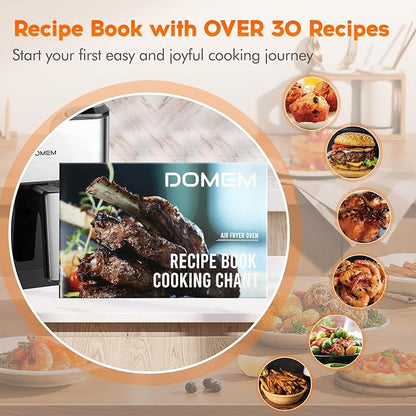 6.2 Qt 1500W Large-Capacity Air Fryer with Non-Stick Basket, 8-in-1 Multi-Function Air Fryer with Preset, Cooker for Healthy and Low-Oil Meals, Convenient Operation