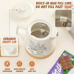 Load image into Gallery viewer, Ceramic Electric Kettle Pot 1 Liter, Teapot Rapid Boil For Coffee &amp; Tea, Hot Water Boiler, Automatic Shut-Off, BPA-Free, Boil-Dry Protection, 1000W