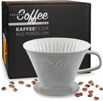 Load image into Gallery viewer, Creano Porcelain Coffee Dripper Stone Grey - Ceramic Cone Brewer - Pour Over Coffee Maker for Filter Bags Size 4 - Easy Manual Brew for pure taste - also for Camping, Hiking