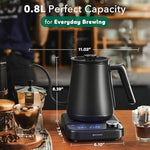 Load image into Gallery viewer, Electric Kettle, HIYAKOI Gooseneck Electric Kettle with Temperature Control, Pour Over Kettle for Coffee &amp; Tea, 1200W Quick Heating Stainless Steel Hot Water Kettle Electric, Keep Warm, 0.8L
