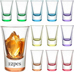 Load image into Gallery viewer, Ruckae 12 Pack 1oz Shot Glasses Set with Heavy Base Gradient Colorful Shot Glasses Bulk for Vodka Tequila Whiskey Liquor