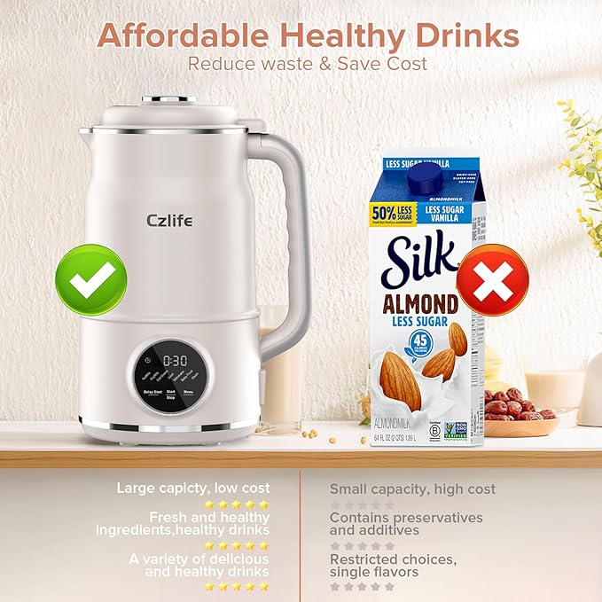 N7 Nut Milk Maker, 50oz (1.5L) Automatic Soy Milk Maker Machine for Homemade Oat Milk, Nutmilk, Juice, Milkshake, Baby Food, Grains, Almonds Milk Maker with Delay Start/Keep Warm/Clean