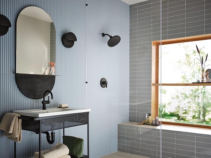 Moen Verso Matte Black Adjustable 9" Diameter Spray Head Rainshower, 220R3BL