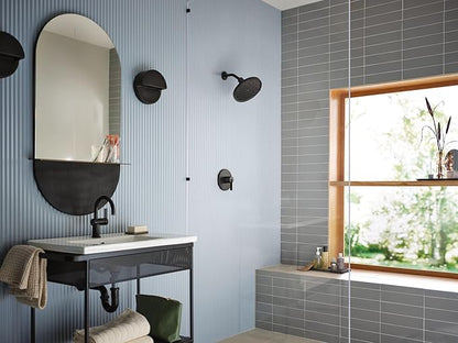 Moen Verso Matte Black Adjustable 9" Diameter Spray Head Rainshower, 220R3BL