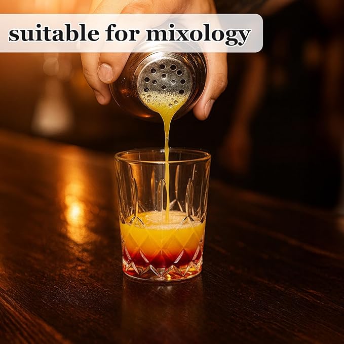 Ruckae 12 Pack 1.5 OZ Shot Glasses Set with Tray Crystal Shot Glass Bulk Clear Cone Shot Glasses for Vodka Tequila Whiskey Liquor