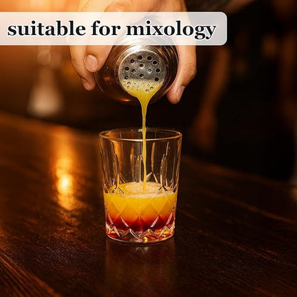 Ruckae 12 Pack 1.5 OZ Shot Glasses Set with Tray Crystal Shot Glass Bulk Clear Cone Shot Glasses for Vodka Tequila Whiskey Liquor