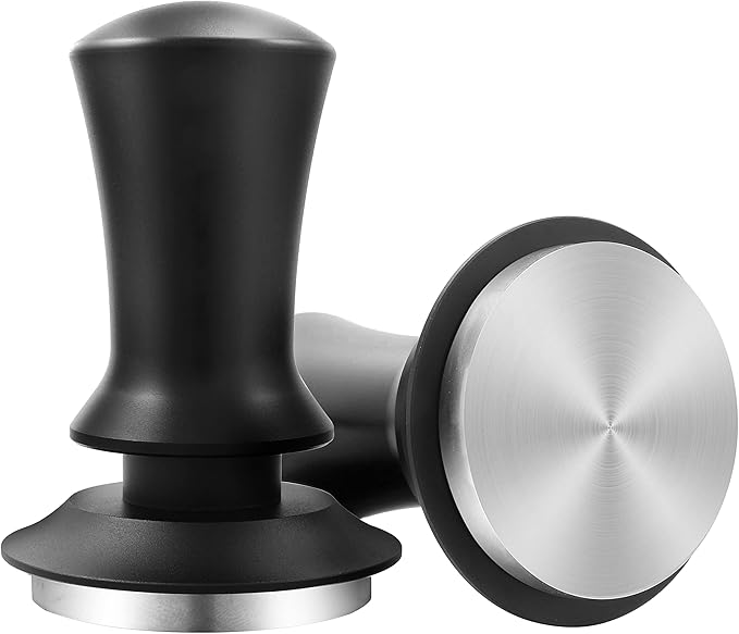 K COOL Coffee Tamper, Espresso Tamper, Premium Barista Tamper with Calibrated Spring, 100% Flat Stainless Steel Base Tamper for Espresso Coffee Machine (51mm, Black)