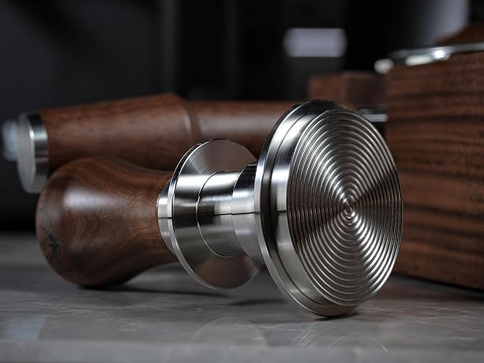 51mm Espresso Tamper Calibrated,Auto-Leveling and 30lb Spring Loaded Design Stainless Steel Ripple Base Coffee Tamper with 20lb / 25lb / 30lbs Replacement Springs