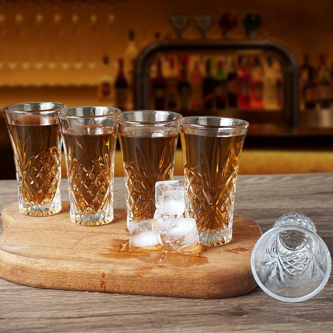 BCnmviku 6Pack Shot Glasses 65ML/2.2OZ Tequila Glasses Heavy Base Cordial Glasses