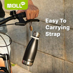 Load image into Gallery viewer, 12 oz Water Bottle-Stainless Steel Vacuum Insulated Water Bottle for Kids School | Cola Shape Sports Leak Proof Water Flask with Carry Rope, Dark Purple