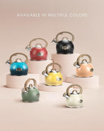 Load image into Gallery viewer, Tea Kettle Stovetop, 2.1 Quart Stove Top Whistling Tea Kettle, Teapot Kettles with Food Grade Stainless Steel and Wood Pattern Folding Handle, Suitable for All Heat Sources