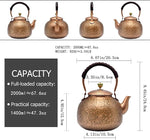 Load image into Gallery viewer, YJX Copper Tea Kettle For Stovetop, Japanese Style Non-Coating Pure Copper Teapot with Stainless Steel Infuser For Loose Tea, Large and Solid Tea Pot For 3-7 Cups (2000ml)