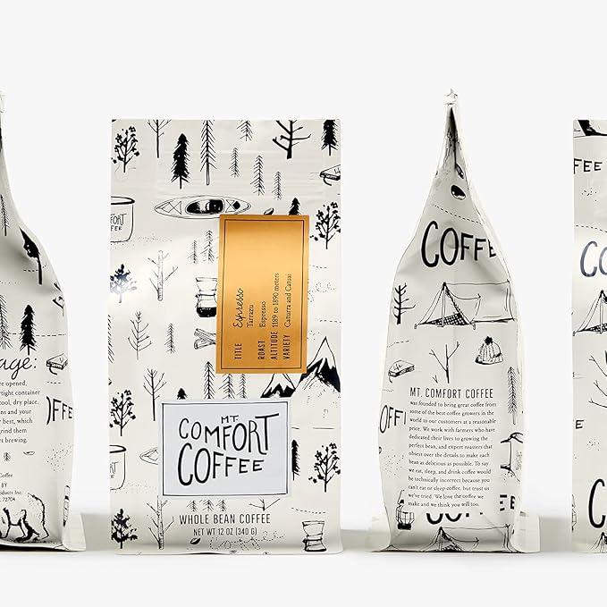 Mt. Comfort Coffee Espresso Roast, 12 Ounce - Flavor Notes of Chocolate & Caramel - Roasted Whole Beans