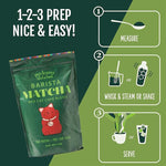 Load image into Gallery viewer, Two Leaves and a Bud Barista Matcha Sweetened Latte Blend (8 Servings), Japanese Matcha Green Tea Powder, 1 Resealable Bag, 120g (4.23oz)