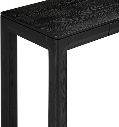 NTC Flow Modern Wooden Rectangle Console Table with Hidden Drawer – Waterproof & Heat Resistant, Burnt Black