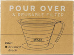 Load image into Gallery viewer, Ethoz® Pour Over Coffee Maker – Sustainable Stainless Steel Pour Over with Built-In Reusable Filter, Flat/Convex Bottom for Even Extraction, Eco-Friendly Design, Precision Anywhere Brewing
