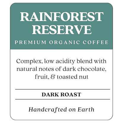 Copper Moon Dark Roast Whole Bean Coffee, Rainforest Reserve Organic Blend, 2 Lb