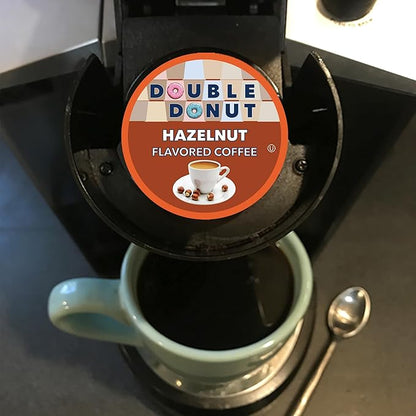 Double Donut Coffee Hazelnut Coffee in Single Serve Coffee Pods for all Hazelnut Coffee K Cups Brewers, 24 Count